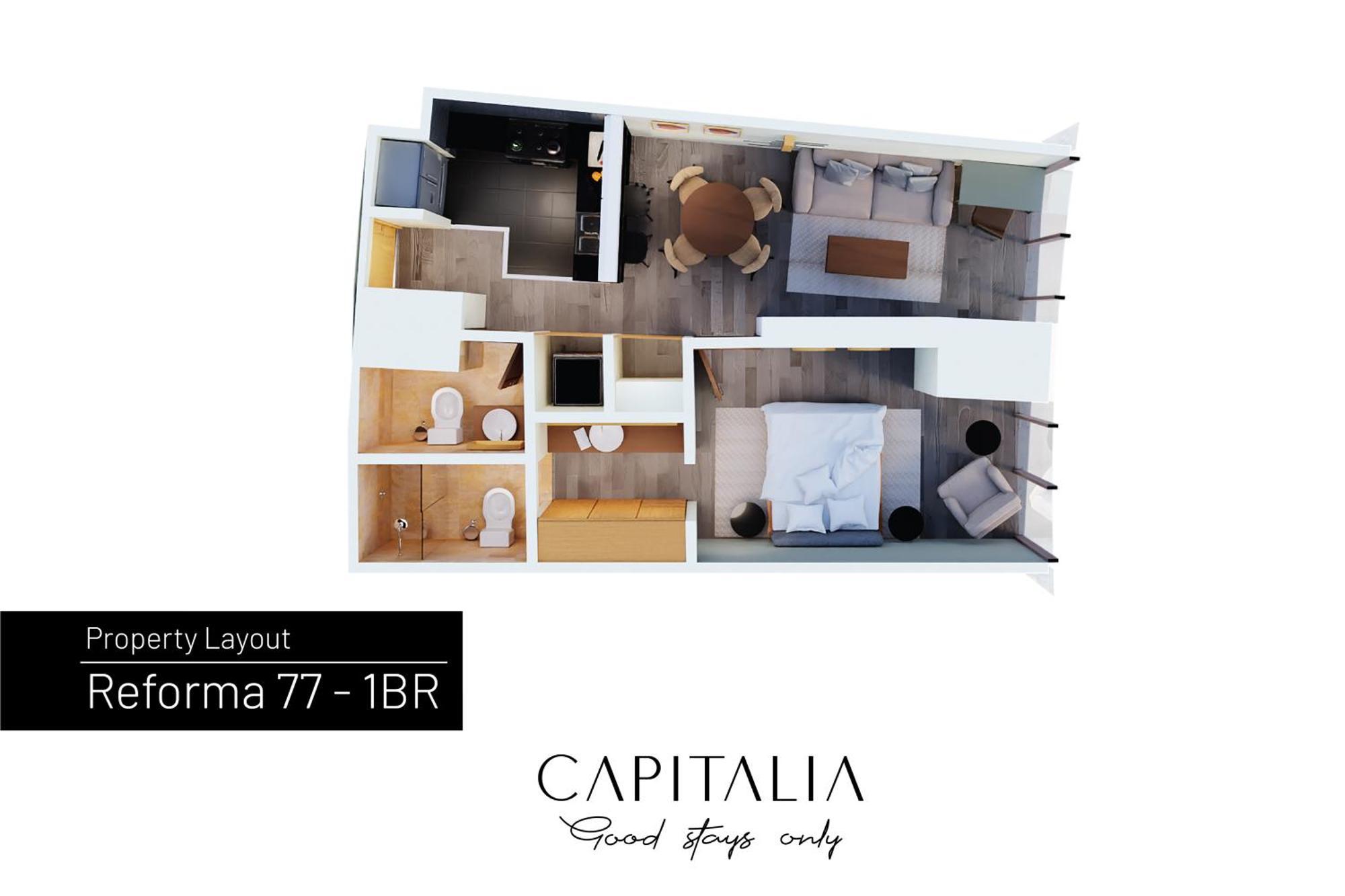 Capitalia - Apartments - Reforma Centro Mexikóváros Szoba fotó