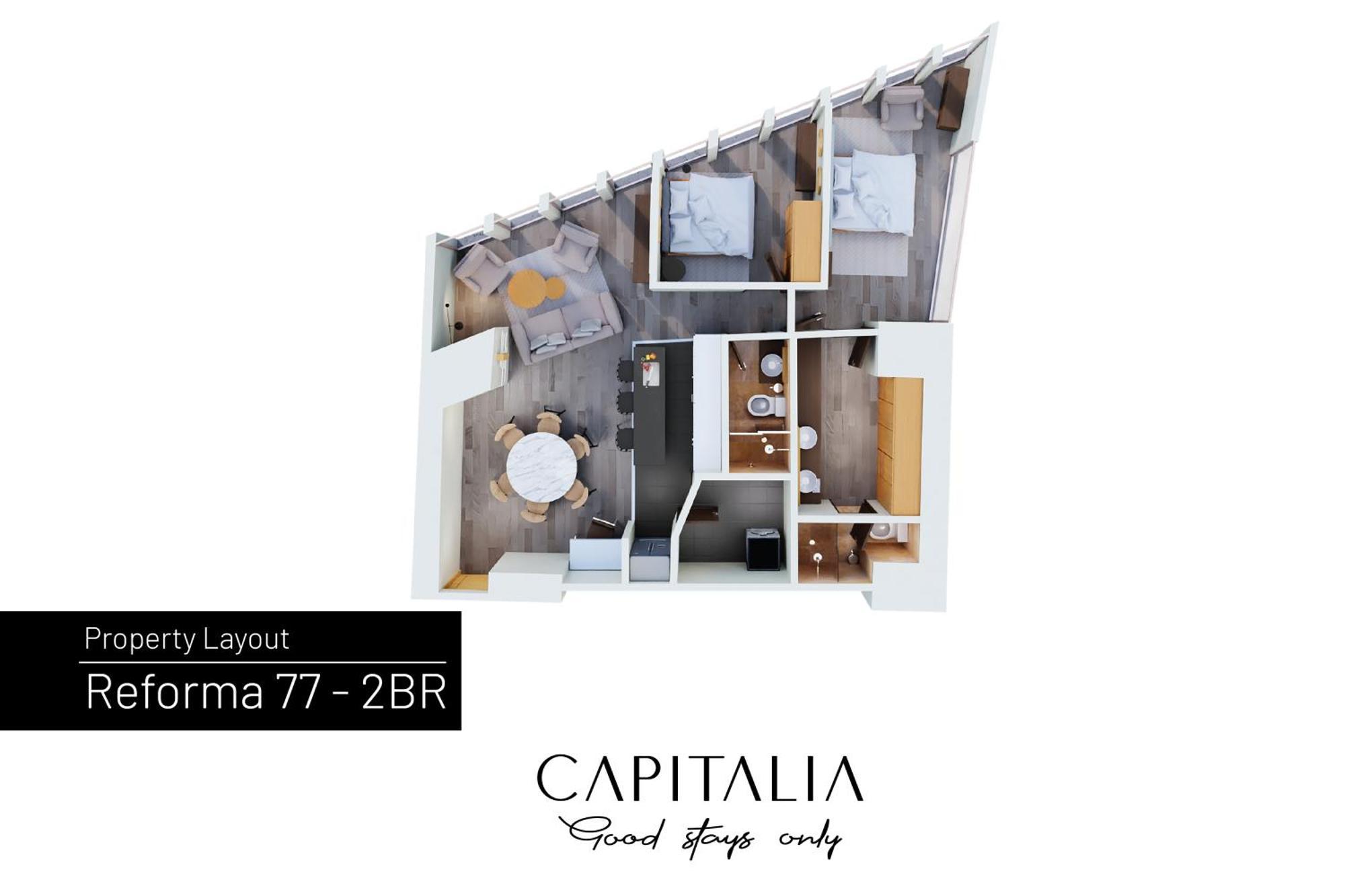 Capitalia - Apartments - Reforma Centro Mexikóváros Szoba fotó